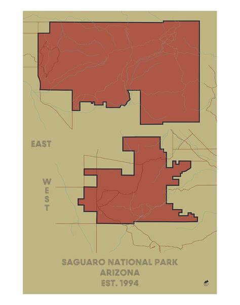 Saguaro National Park Map | National parks map, Glacier national park ...