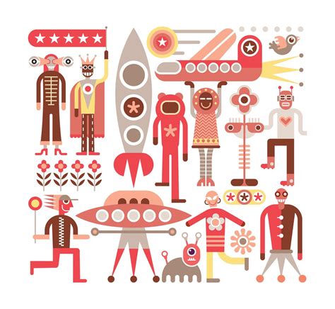 Humans and Aliens 10920498 Vector Art at Vecteezy