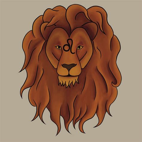 Leo Zodiac sign drawing - lion with Leo sign | Zodiac art, Zodiac signs ...