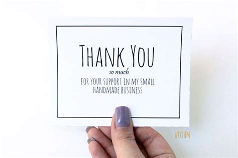 Simple Thank You Cards for Handmade Business PDF Printable Customer ...