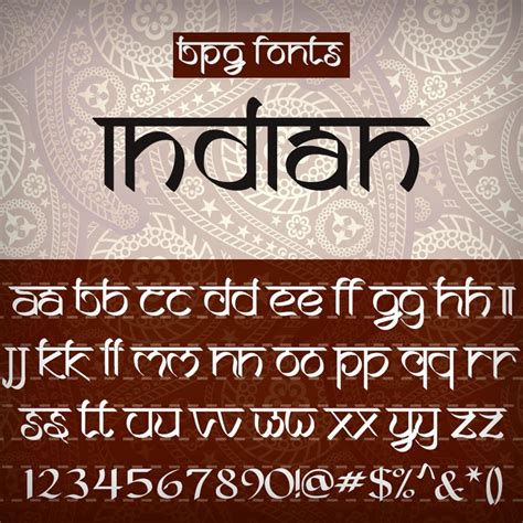 BPG Indian Font | This BPG Indian Font style includes all 56 English ...