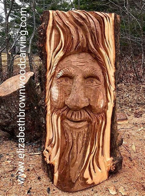 Chainsaw carving of a wood spirit in elm by Elizabeth Brown, Liverpool ...