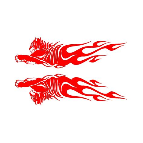 2021 2x Flames Tribal Vinyl Car Decals Truck Stickers A Pair Handsome ...