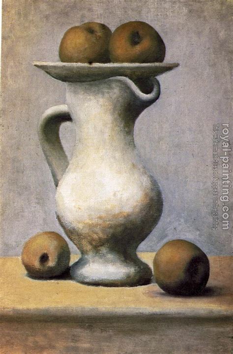 still life with pitcher and apples by Pablo Picasso | Oil Painting ...