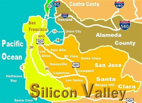 Silicon Valley Map | Silicon valley, Tour guide, Tours