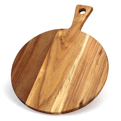 Buy Acacia Wood Cutting Board with Handle Wooden Chopping Board Paddle ...