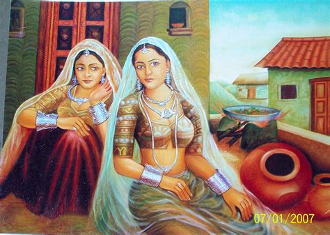 Rural ladies of ancient India Painting by Artsy Rudra - Fine Art America