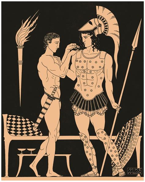 Achilles & Patroclus BW in 2022 | Achilles and patroclus, Art nouveau ...