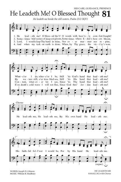 {HSCRC13} Hymn #15, He Leadeth Me | Hymn sheet music, He leadeth me