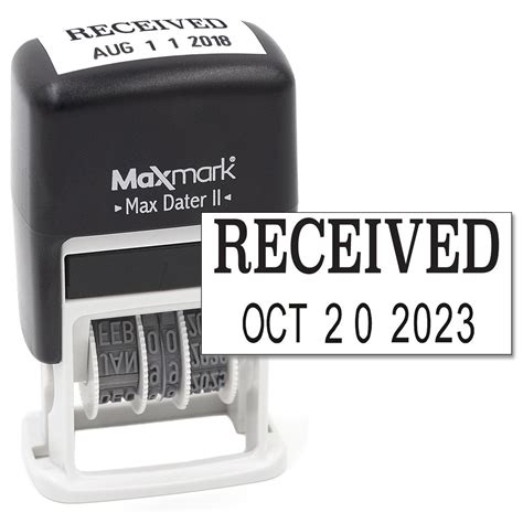 MaxMark Self-Inking Rubber Date Office Stamp with RECEIVED Phrase ...