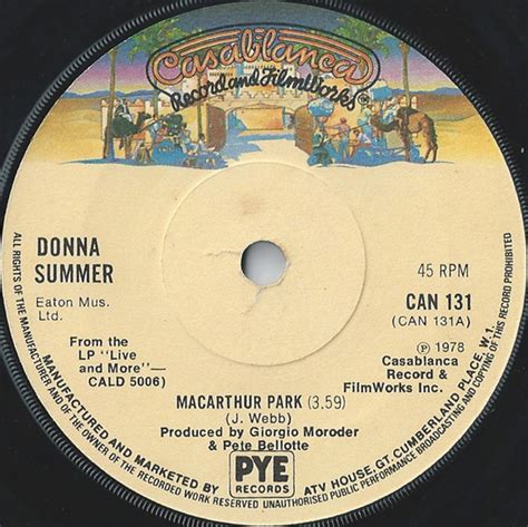 Donna Summer – MacArthur Park (1978, Company Sleeve, Vinyl) - Discogs