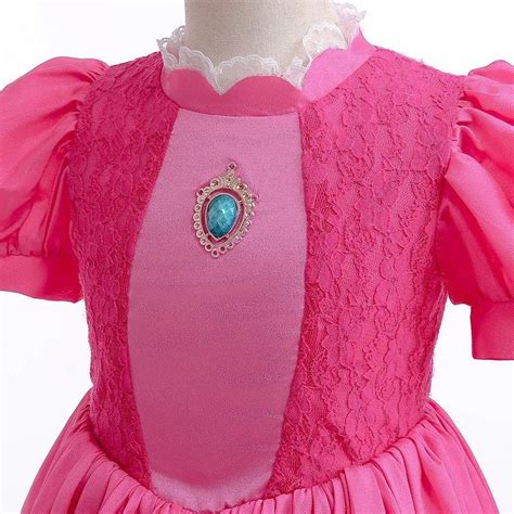 Princess Peach Dress Costume Set, Super Mario/Luigi Dress for Girls ...