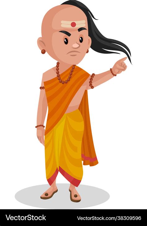 Chanakya cartoon character Royalty Free Vector Image