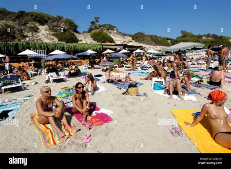 People in Salinas beach, Ibiza, Spain Stock Photo - Alamy