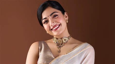 Rashmika Mandanna in a lightweight Raw Mango ivory sari is proof that ...