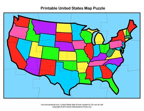 Map Of The United States Puzzle Printable - Printable US Maps