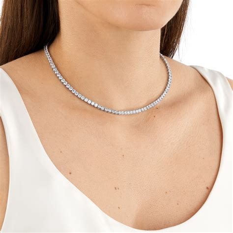 SWAROVSKI Silver Coloured Tennis Necklace 5494605 | Goldsmiths