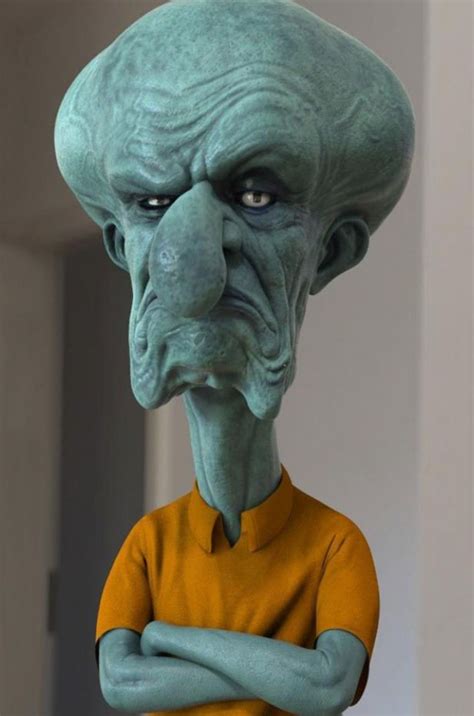 How cartoon characters would look in real life: Squidward From ...