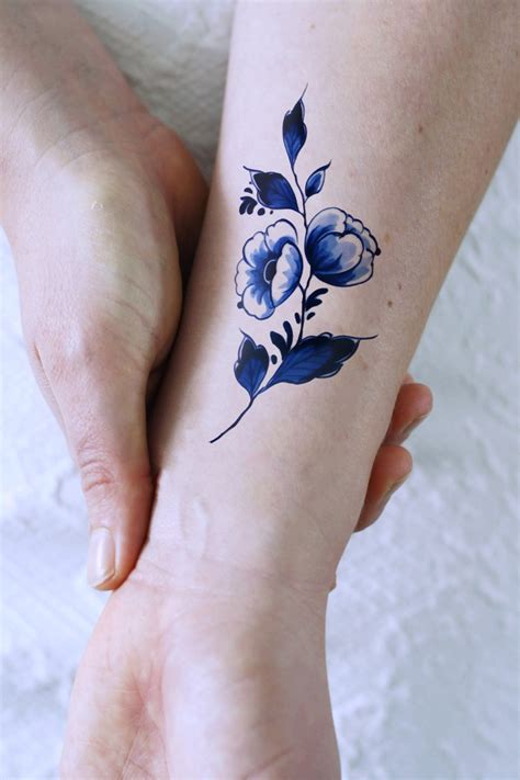 Dutch Delft Blue Temporary Tattoo / Dutch Temporary Tattoo / - Etsy ...