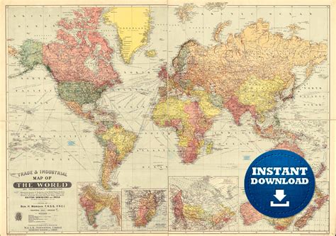 Vintage World Map Printable - Printable Calendars AT A GLANCE