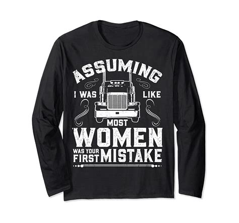 Woman Trucker Female Truck Driver Long Sleeve T-shirt