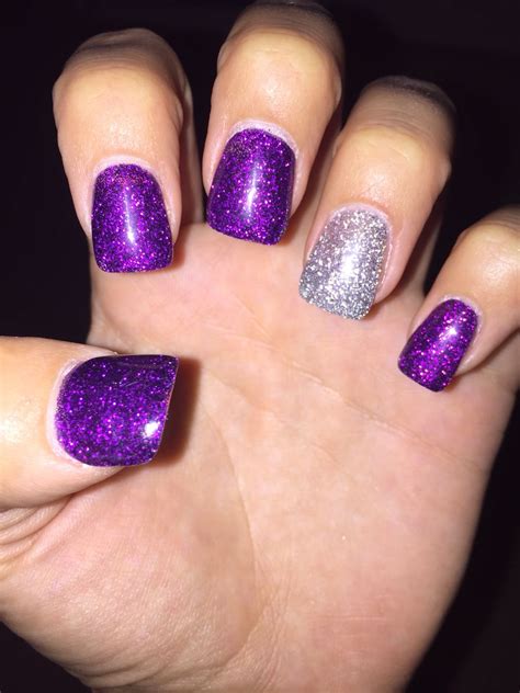 Purple And Silver Nails For Prom