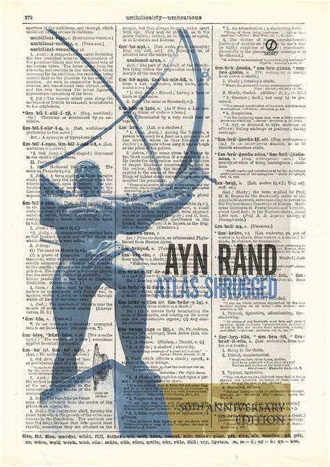 Atlas Shrugged by Ayn Rand. Book Cover Art Print | Etsy