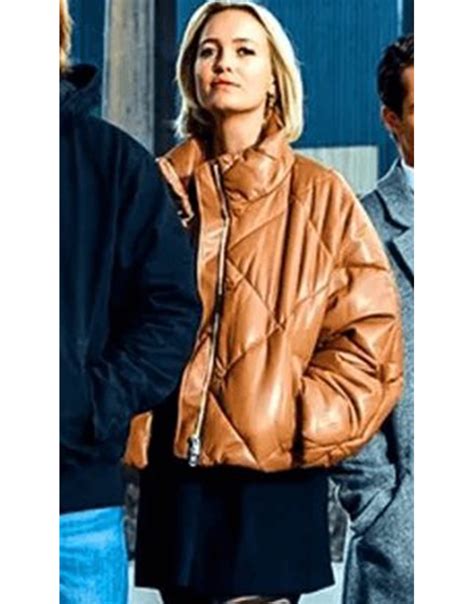 Ragnarok S03 Saxa Leather Puffer Jacket | Theresa Frostad Jacket