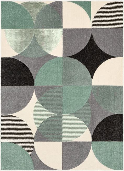 Modern Green Geometric Area Rug