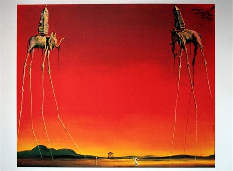 Art Print Dali - The elephants - 80 x 60 cm