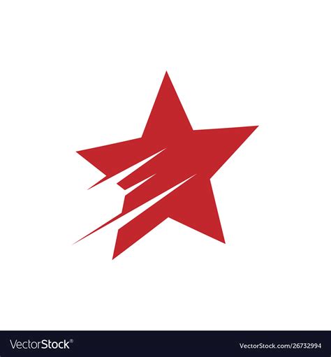 Red shooting star logo design Royalty Free Vector Image