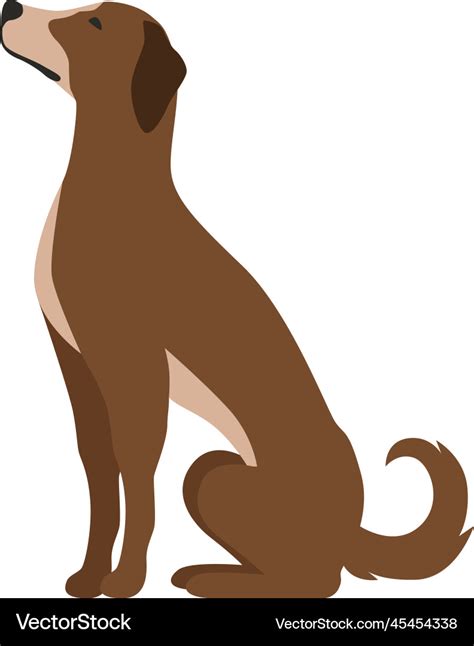 Dog sitting pose cartoon pet side view Royalty Free Vector