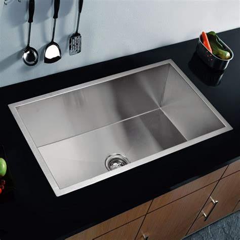 33" X 19" Single Bowl Kitchen Sink, Undermount, Single, Stainless Steel ...