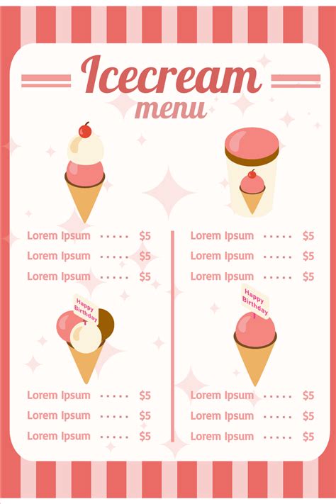 Ice Cream Shop Menu Templates Free Resume Gallery | Hot Sex Picture