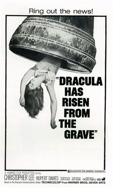 a movie poster for dracula has risen from the grave with a woman ...