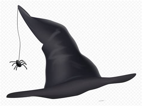 HD Black Halloween Witch Hat With Spider Clipart Illustration PNG | Citypng