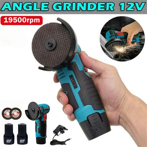 Mini 12V Cordless Angle Grinder with Battery & Charger 19500 Rpm ...