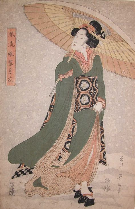 Kikugawa Eizan Title:Snowy Day Date:c. 1820 | Japanese prints, Japanese ...