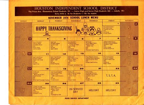 How much did a Houston school lunch cost 40 years ago?