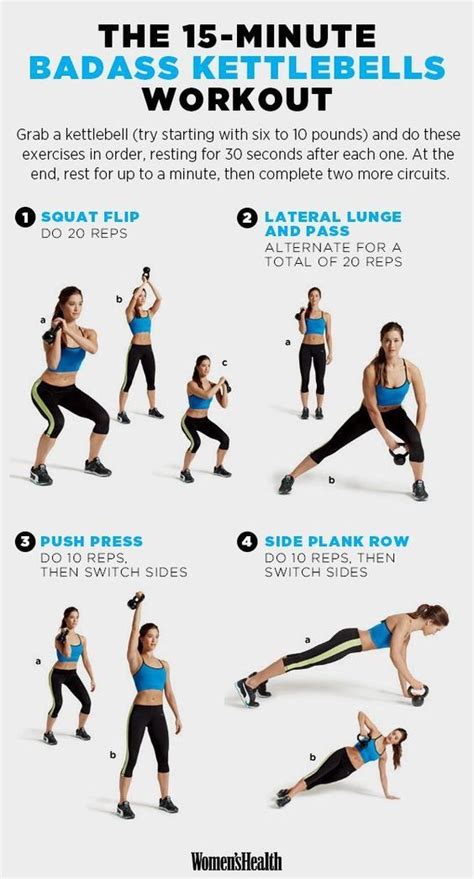 The Best 15-Minute Workouts for 2015 | Kettlebell, 15 minute workout ...