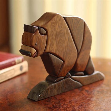 UNICEF Market | Hand Carved Wooden Bear Sculpture from Peru - Spirit of ...