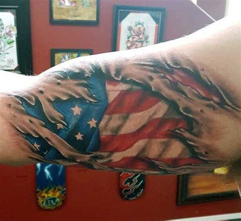 Torn American Flag Tattoo