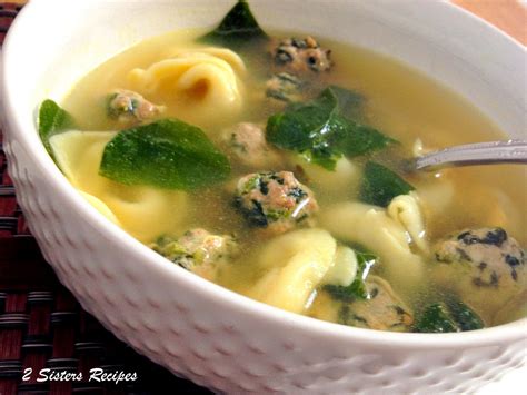 Italian Wedding Soup with Spinach Meatballs - 2 Sisters Recipes by Anna ...