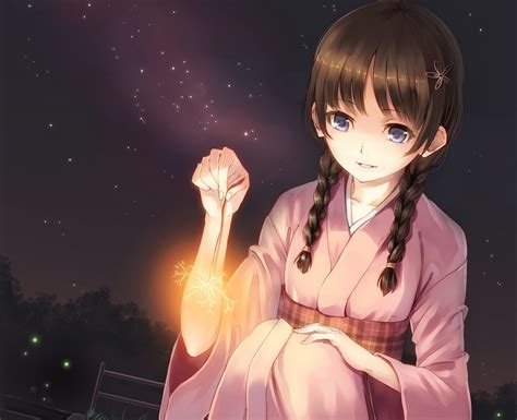 anime, girl, kimono Wallpaper, HD Anime 4K Wallpapers, Images and ...