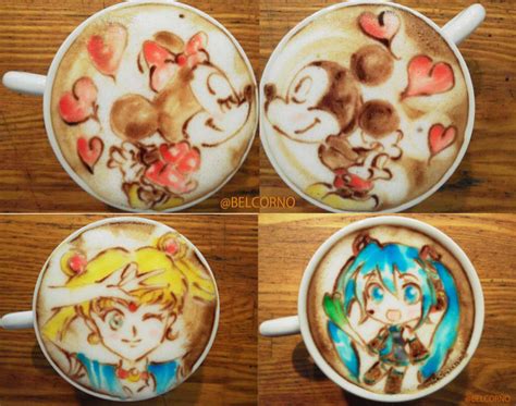 Colorful latte art! Japanese barista creates coffee with character ...