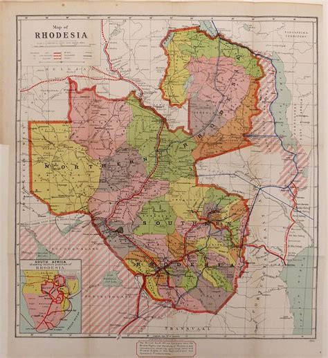 Map of Rhodesia. - Old map by Waterlow & Sons.