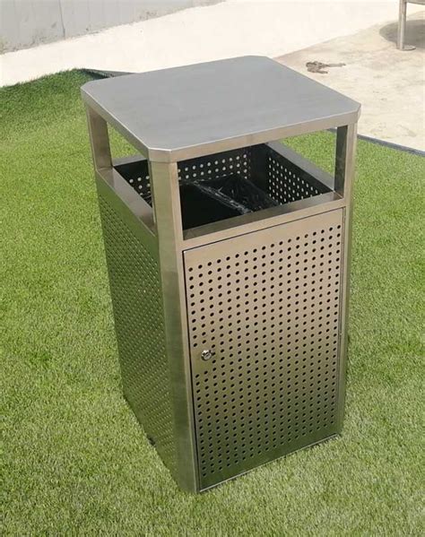 Outdoor Metal Rectangular Waste Bin