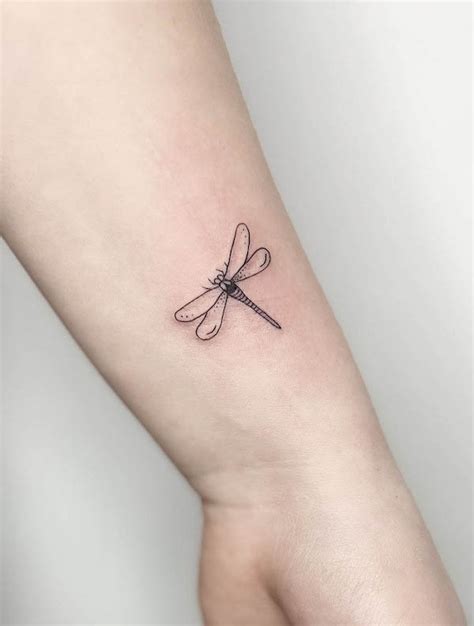 Simple Black Dragonfly Tattoo