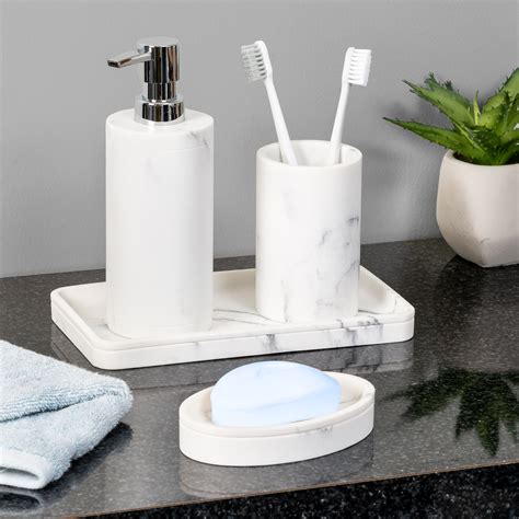 white bathroom accessories set