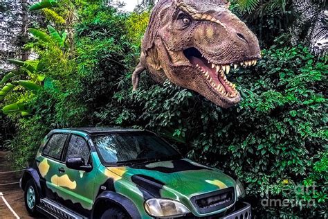 Jurassic Park T Rex Car Chase Must Go Faster Photograph by Gary Keesler ...